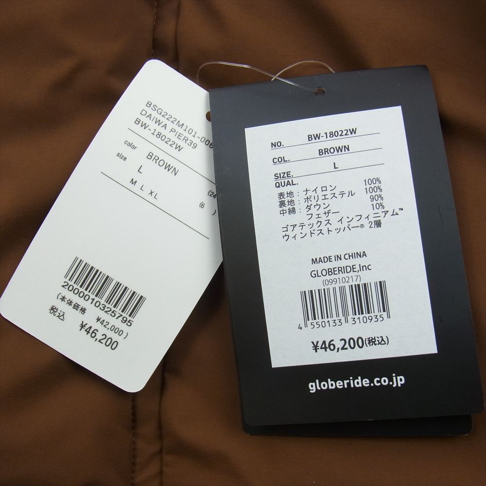 ダイワピア39 BW-18022W GORE-TEX WINDSTOPPER FIELD DOWN VEST ゴアテックス インフィニアム フィールド ダウン ベスト ブラウン系 L【中古】