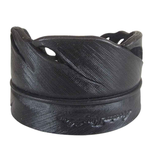 ルースターキング&カンパニー Carved Leather Feather Bangle レザー フェザー バングル ブレスレット ブラック系【中古】