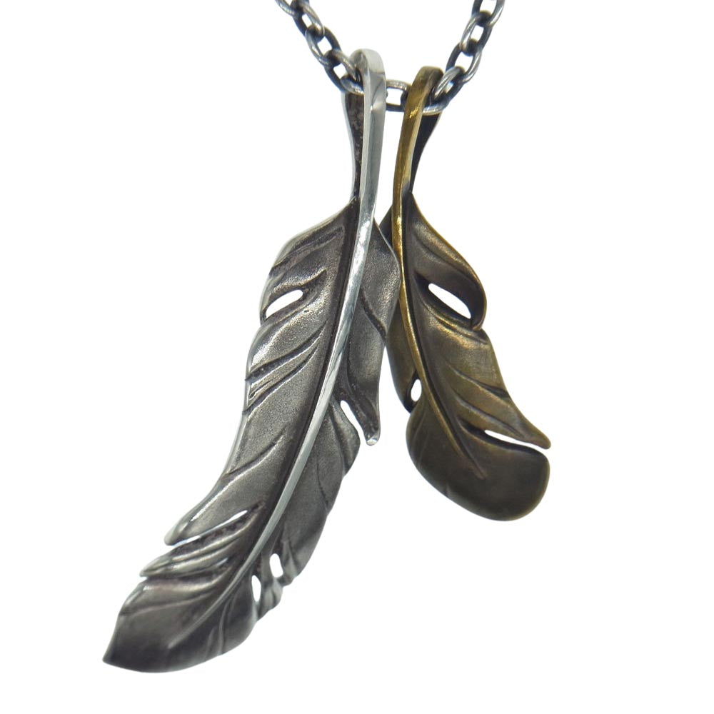 Sympathy of Soul シンパシーオブソウル Old Feather Necklace オールド ダブル 2連 フェザー ネックレス シルバー系【中古】