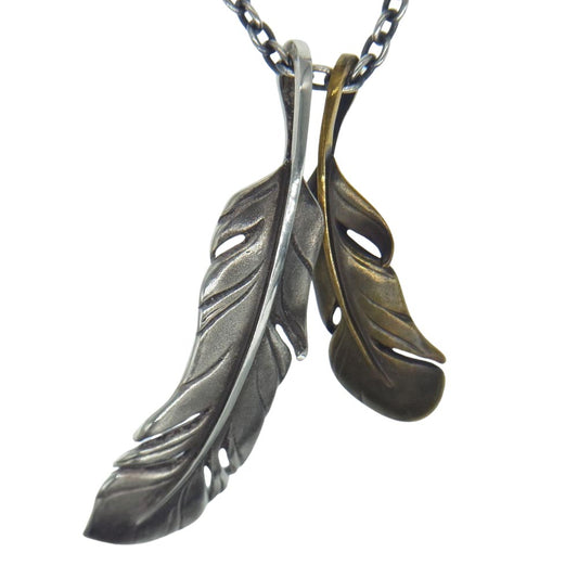 Sympathy of Soul シンパシーオブソウル Old Feather Necklace オールド ダブル 2連 フェザー ネックレス シルバー系【中古】