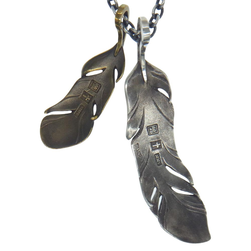 Sympathy of Soul シンパシーオブソウル Old Feather Necklace オールド ダブル 2連 フェザー ネックレス シルバー系【中古】