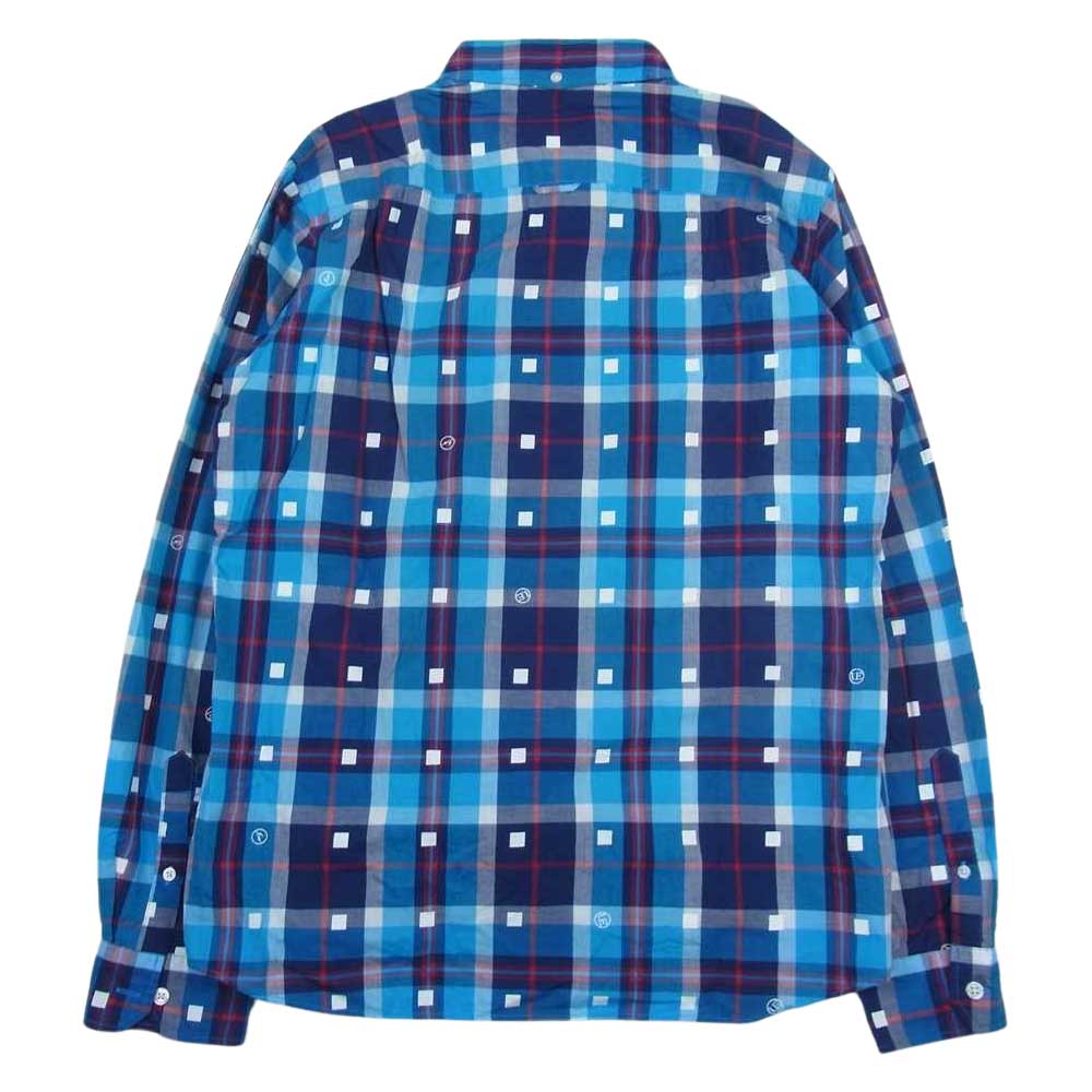 uniform experiment ユニフォームエクスペリメント UE-145079 SQUARE DOT CHECK BUTTON DOWN SHIRT スクエア ドット チェック ボタンダウン シャツ 長袖 ライトブルー系 3【中古】