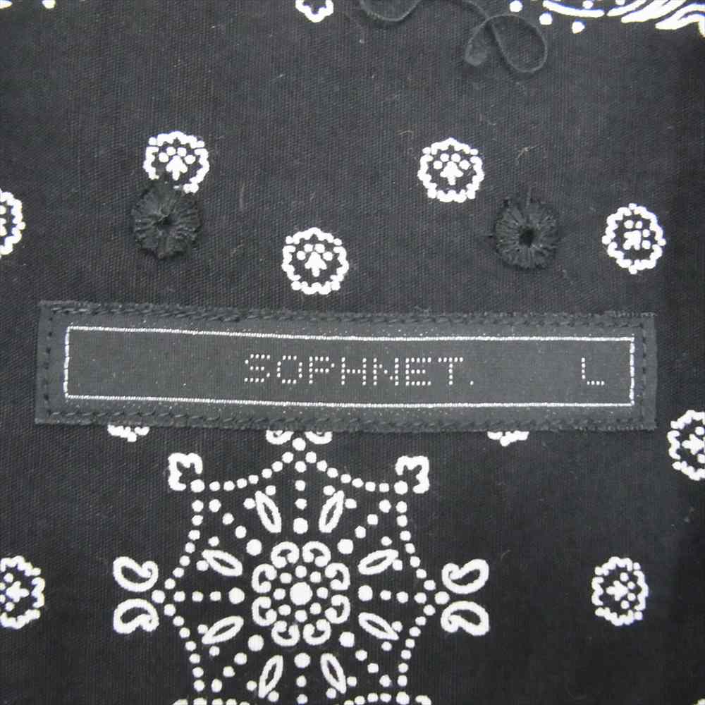 SOPHNET. ソフネット 22SS SOPH-220017 S/S BAGGY VERTICAL PANELED REGULAR COLLAR SHIRT バギー バーティカル パネルド レギュラー カラー シャツ バンダナ ペイズリー 半袖 ブラック系 ホワイト系 L【新古品】【未使用】【中古】