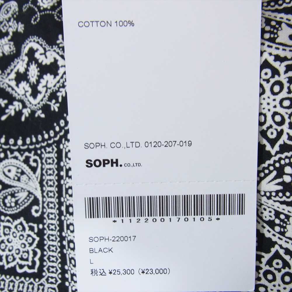 SOPHNET. ソフネット 22SS SOPH-220017 S/S BAGGY VERTICAL PANELED REGULAR COLLAR SHIRT バギー バーティカル パネルド レギュラー カラー シャツ バンダナ ペイズリー 半袖 ブラック系 ホワイト系 L【新古品】【未使用】【中古】