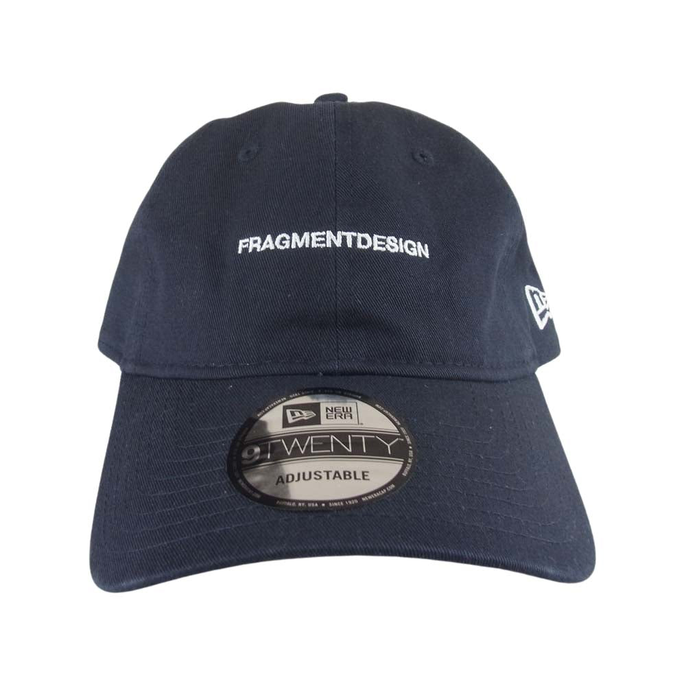 FRAGMENT DESIGN フラグメントデザイン NEW ERA ニューエラ ロゴ刺繍 キャップ 帽子 ネイビー系【極上美品】【中古】