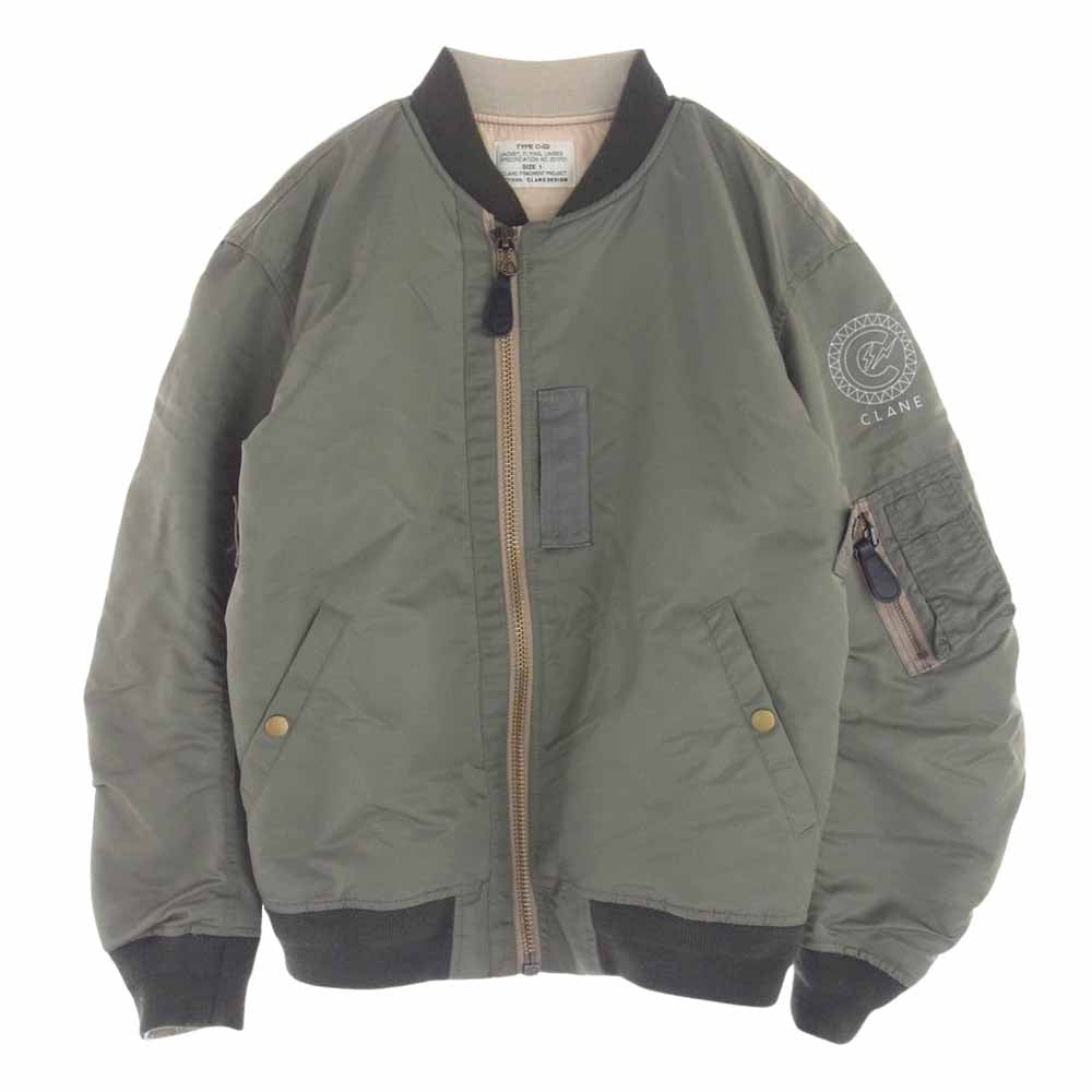 クラネ 11104-041 FRAGMENT フラグメント 藤原ヒロシ MA-1 フライト ボンバー ジャケット ブルゾン カーキ グリーン系 1【中古】