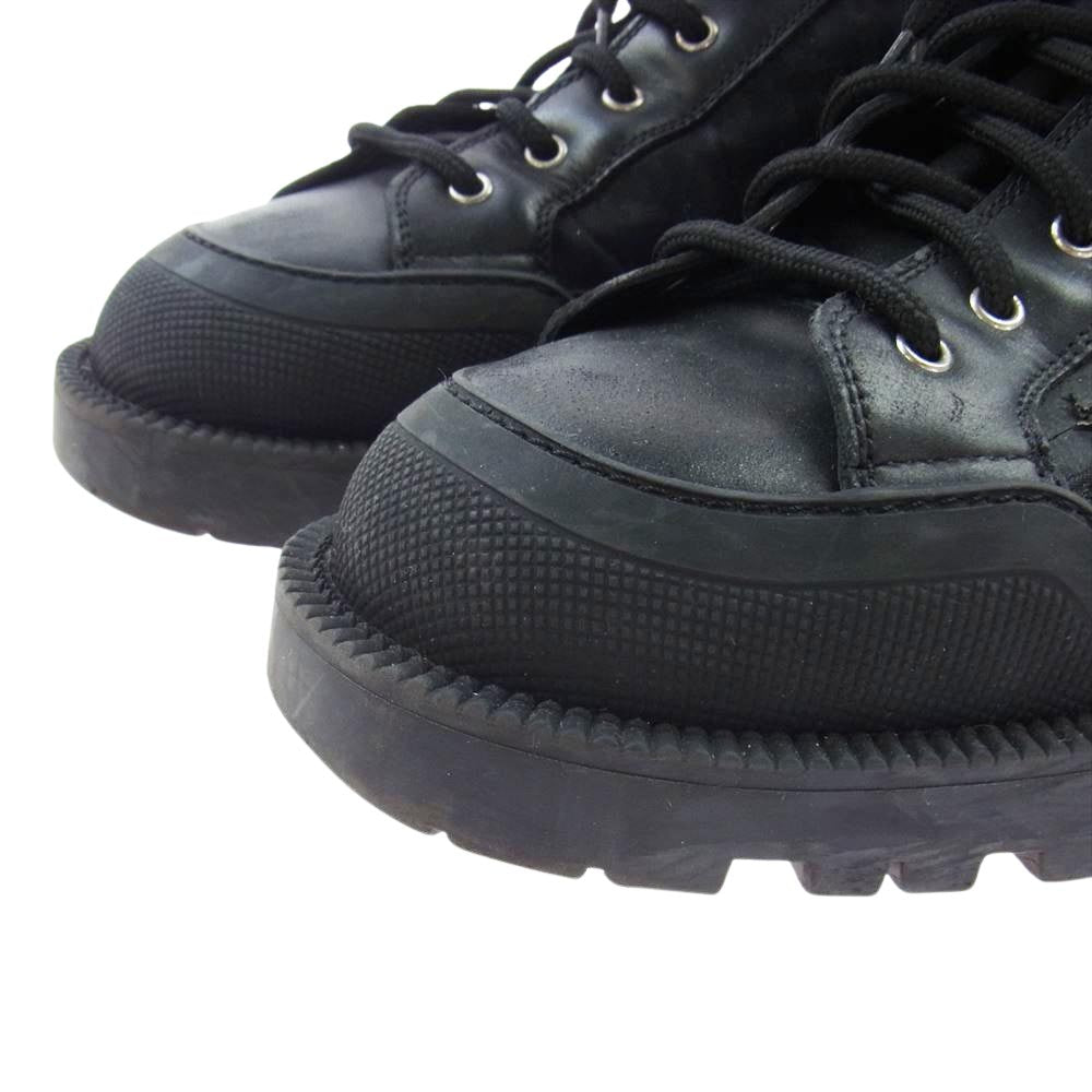 Christian Dior クリスチャンディオール 19ABM イタリア製 レザー切替 サイドジップ レースアップ オブリーク コンバットブーツ スニーカー ブラック系 41【中古】