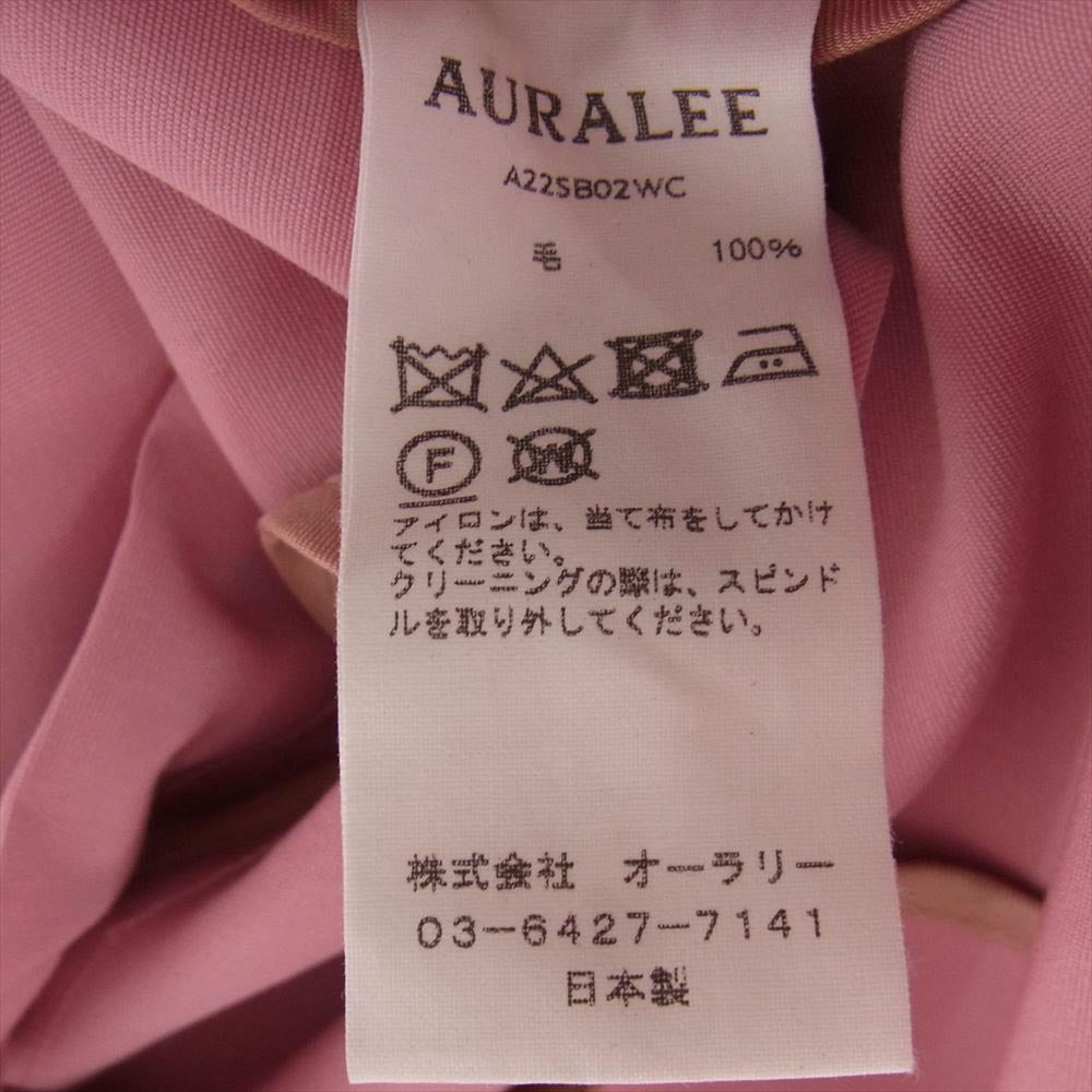 AURALEE オーラリー 22SS A22SB02WC WOOL MAX CANVAS HOODED BLOUSON ウールマックス キャンバス フード ブルゾン マウンテンパーカー ピンク系 4【美品】【中古】