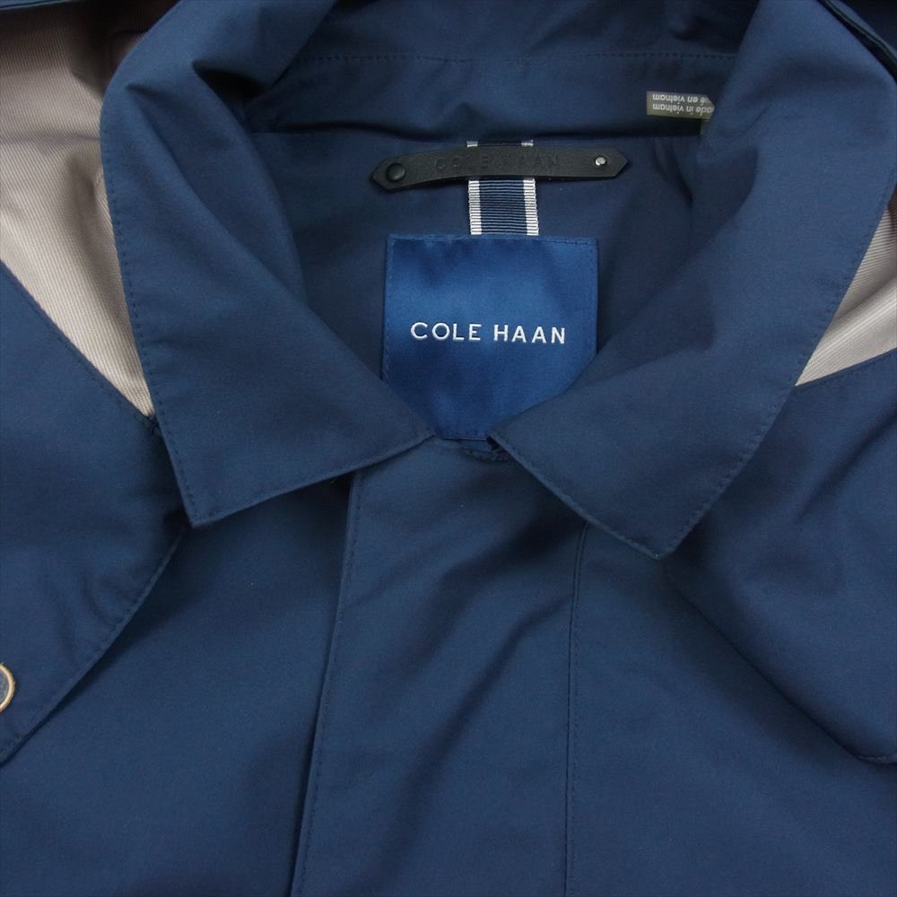 COLE HAAN コールハーン フード付き ステンカラー コート ネイビー系 L【中古】