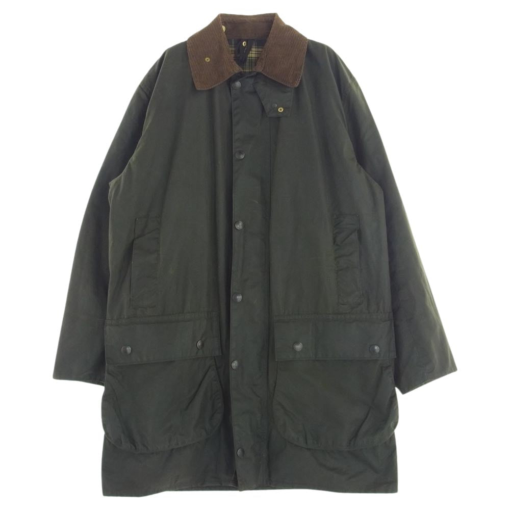 Barbour バブアー ヴィンテージ 85年製 2ワラント YKK棒ジップ BORDER ボーダー オイルド ジャケット カーキ系 97cm/38in【中古】