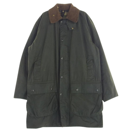 Barbour バブアー ヴィンテージ 85年製 2ワラント YKK棒ジップ BORDER ボーダー オイルド ジャケット カーキ系 97cm/38in【中古】