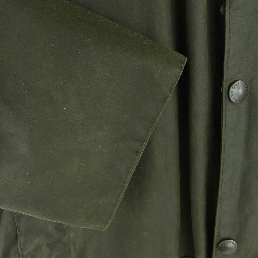 Barbour バブアー ヴィンテージ 85年製 2ワラント YKK棒ジップ BORDER ボーダー オイルド ジャケット カーキ系 97cm/38in【中古】