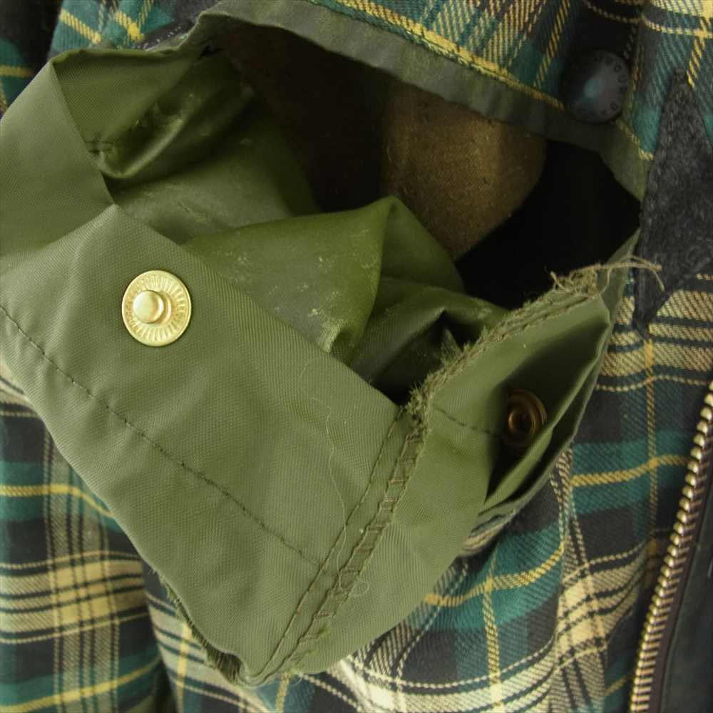 Barbour バブアー ヴィンテージ 85年製 2ワラント YKK棒ジップ BORDER ボーダー オイルド ジャケット カーキ系 97cm/38in【中古】
