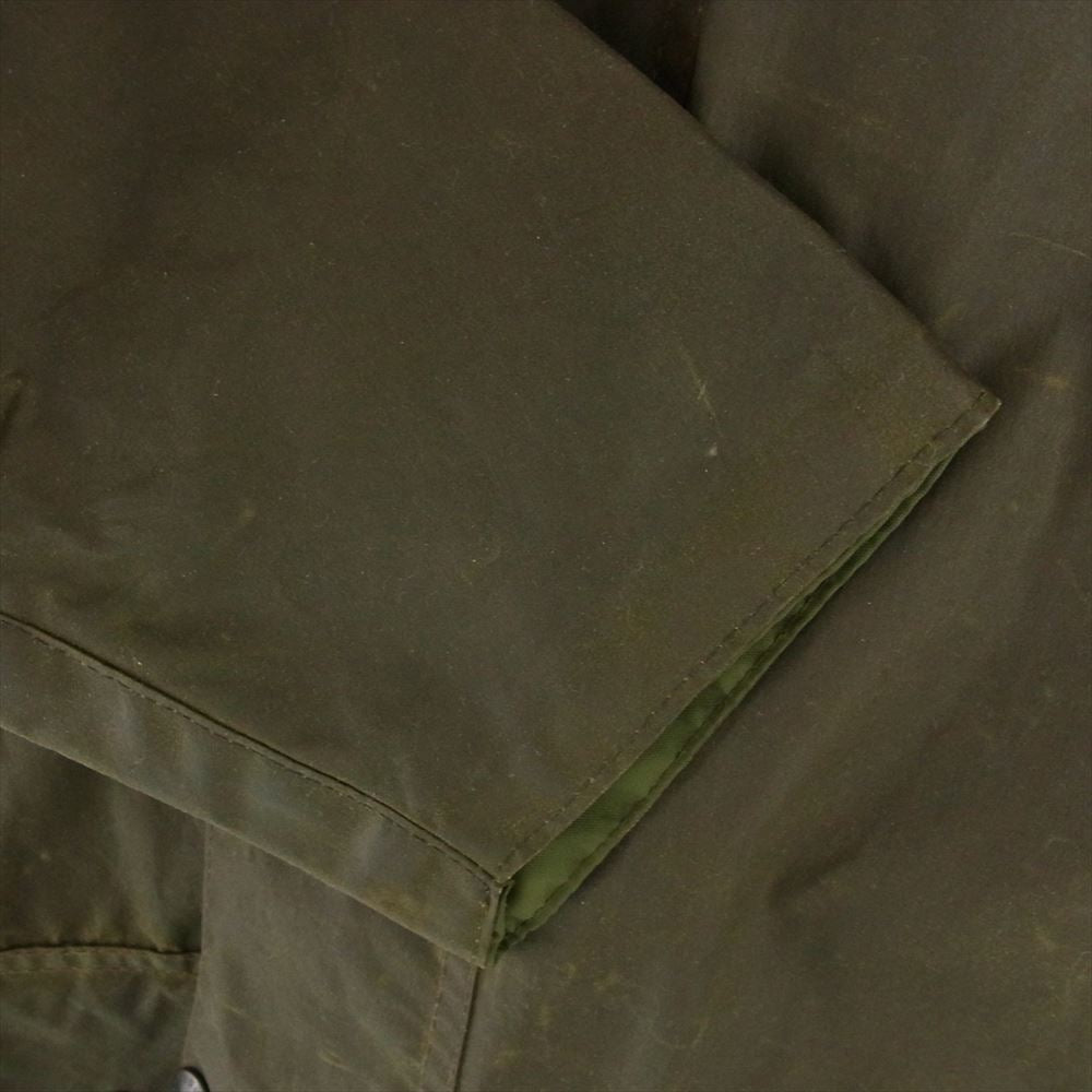 Barbour バブアー ヴィンテージ 80s 2ワラント YKK棒ジップ 茶襟 BEAUFORT ビューフォート オイルド ジャケット カーキ系 102cｍ/40in【中古】