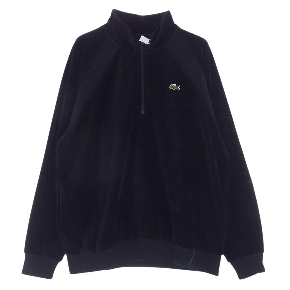 Supreme シュプリーム 18SS LACOSTE Velour Half-Zip Track Top ラコステ ベロア ハーフジップ トラック トップ ブラック系 L【新古品】【未使用】【中古】