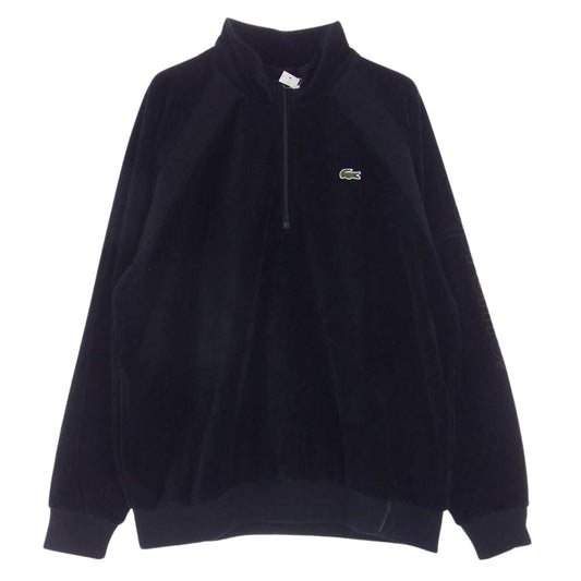 Supreme シュプリーム 18SS LACOSTE Velour Half-Zip Track Top ラコステ ベロア ハーフジップ トラック トップ ブラック系 L【新古品】【未使用】【中古】