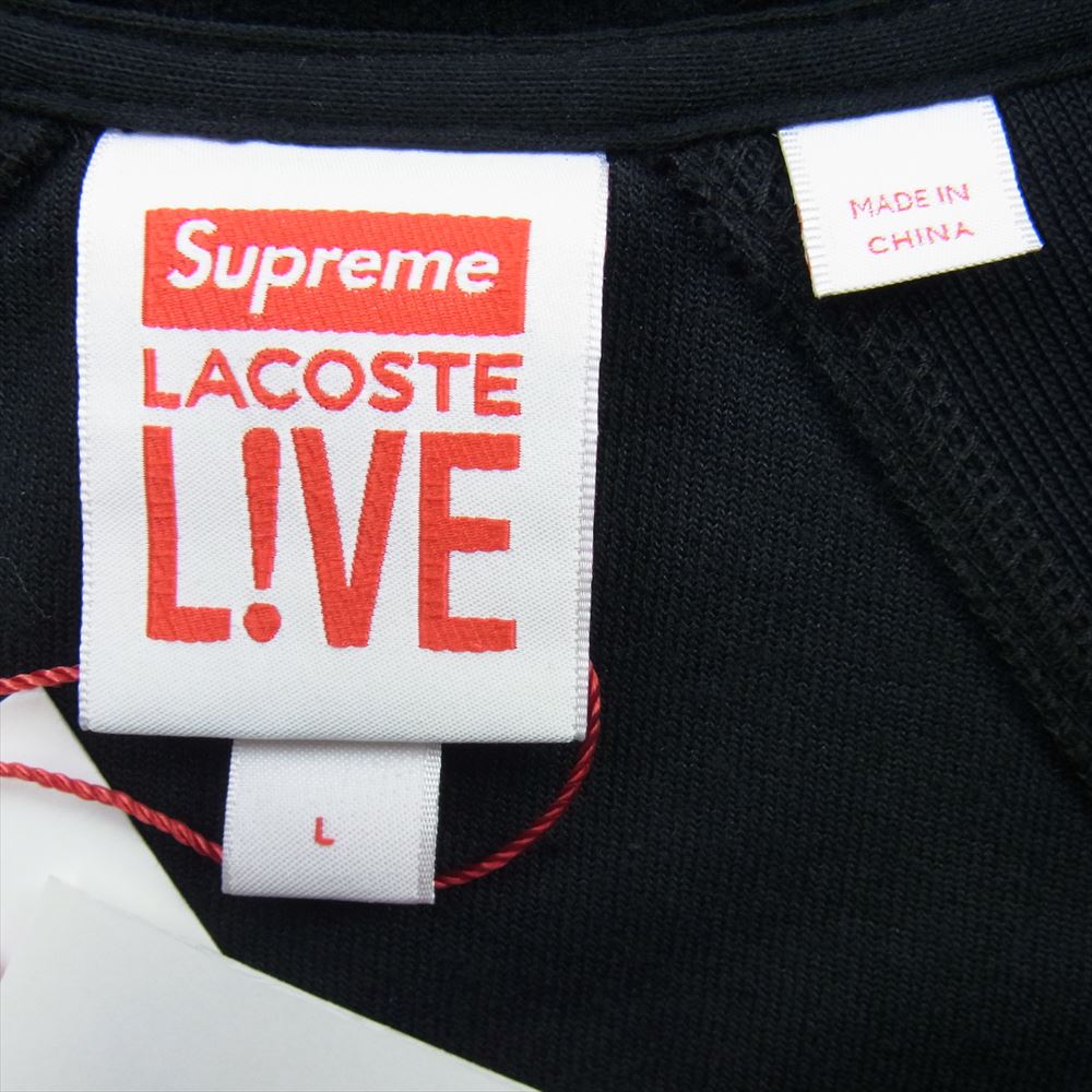 Supreme シュプリーム 18SS LACOSTE Velour Half-Zip Track Top ラコステ ベロア ハーフジップ トラック トップ ブラック系 L【新古品】【未使用】【中古】