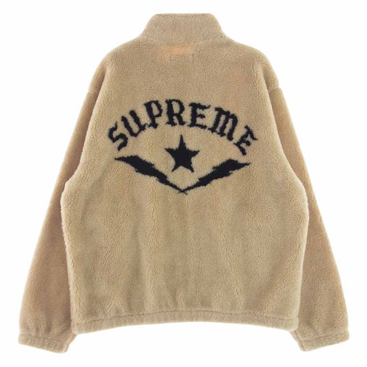Supreme シュプリーム 22SS Star Fleece Jacket スター フリース ジャケット ベージュ系 L【極上美品】【中古】