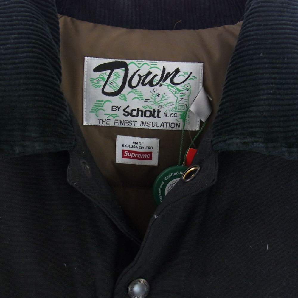 Supreme シュプリーム 22AW Schott Canvas Down Trucker Jacket ショット キャンバス ダウン トラッカー ジャケット ブラック系 M【美品】【中古】
