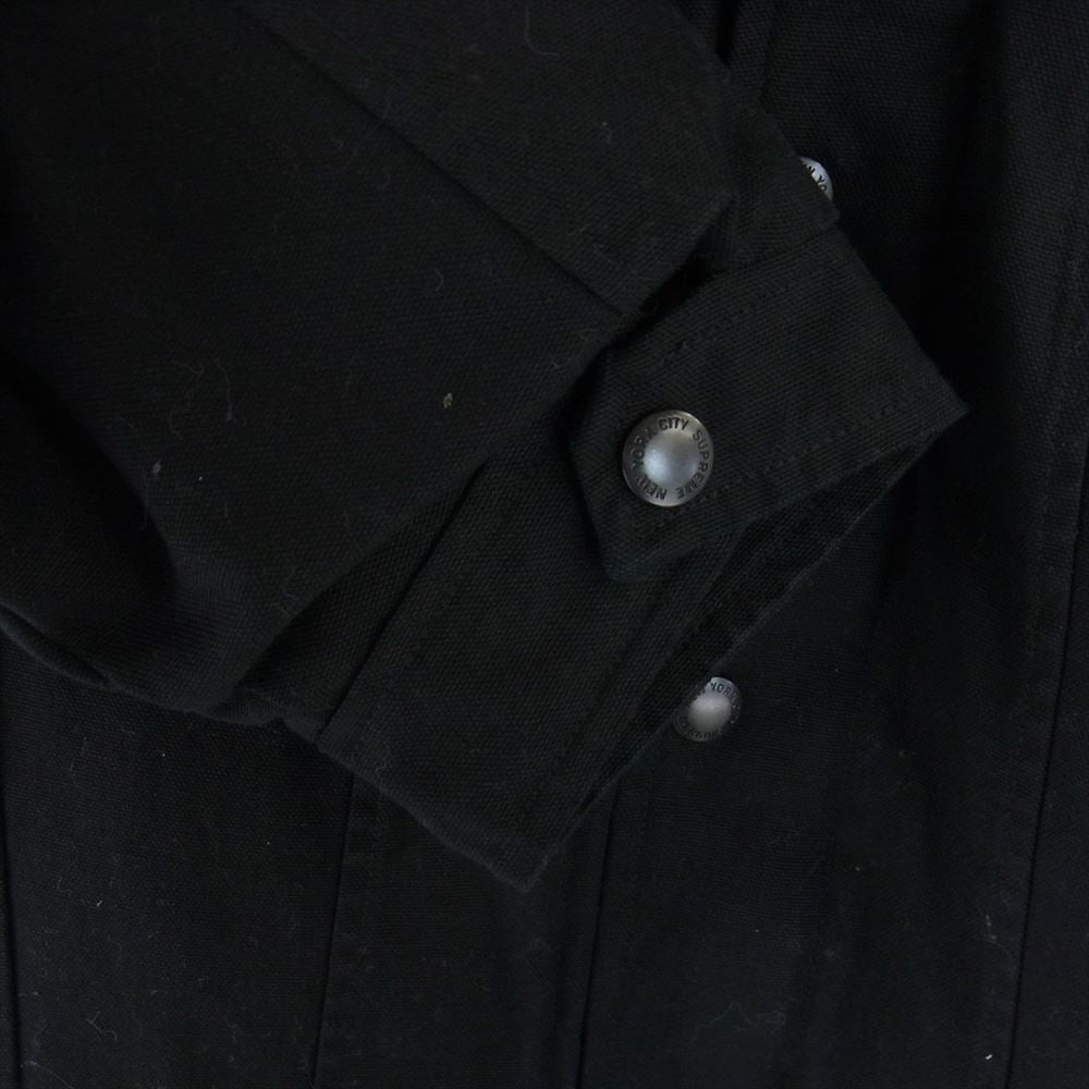 Supreme シュプリーム 22AW Schott Canvas Down Trucker Jacket ショット キャンバス ダウン トラッカー ジャケット ブラック系 M【美品】【中古】