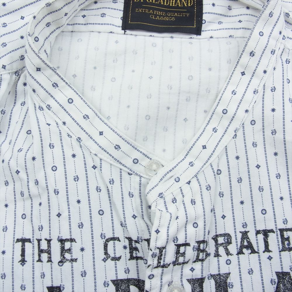 BY GLADHAND バイグラッドハンド 20SS BYGH-20-SS-16 FOR SMOKING モノグラム バンドカラー 半袖 シャツ ホワイト系 S【中古】