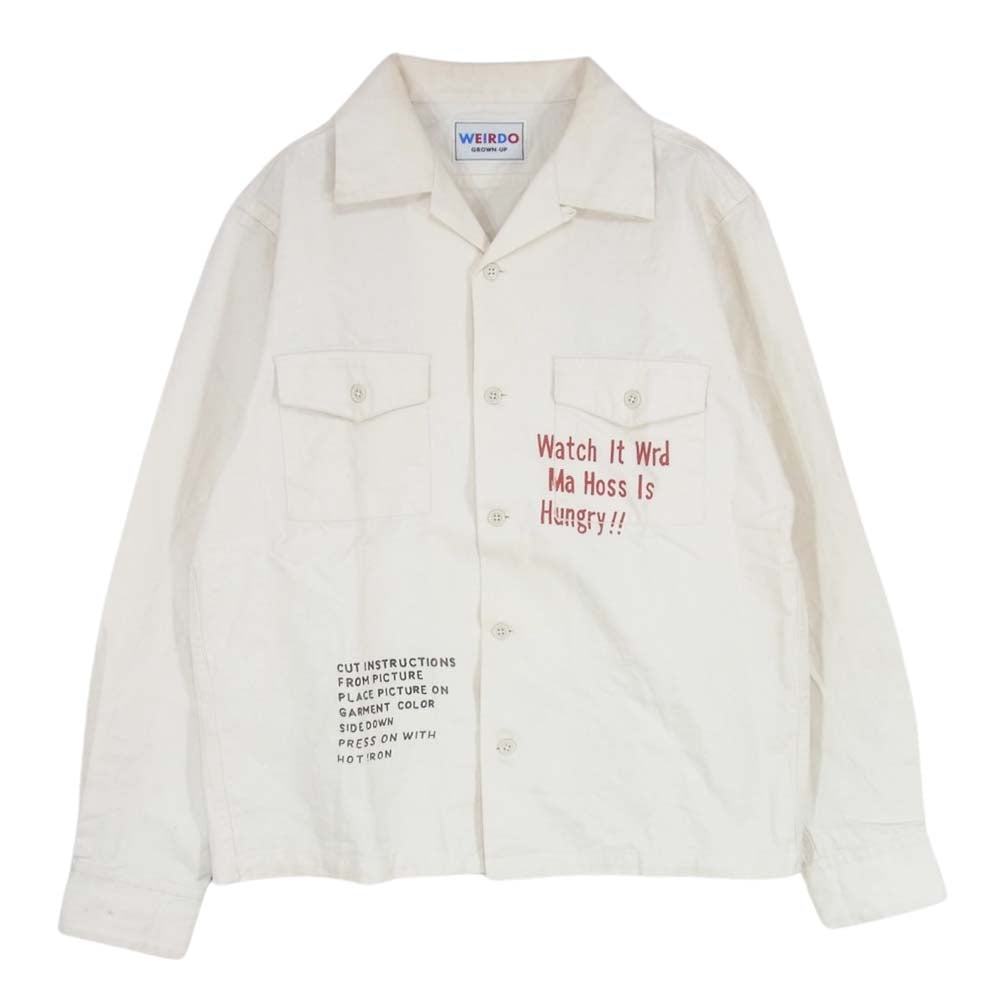 WEIRDO ウィアード 19AW WRD-19-AW-22 L/S SHIRT WEIRDOLIGHT RANCH ウィアードライト ランチ 長袖 シャツ ホワイト系 S【中古】