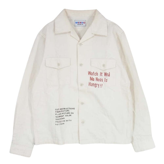 WEIRDO ウィアード 19AW WRD-19-AW-22 L/S SHIRT WEIRDOLIGHT RANCH ウィアードライト ランチ 長袖 シャツ ホワイト系 S【中古】
