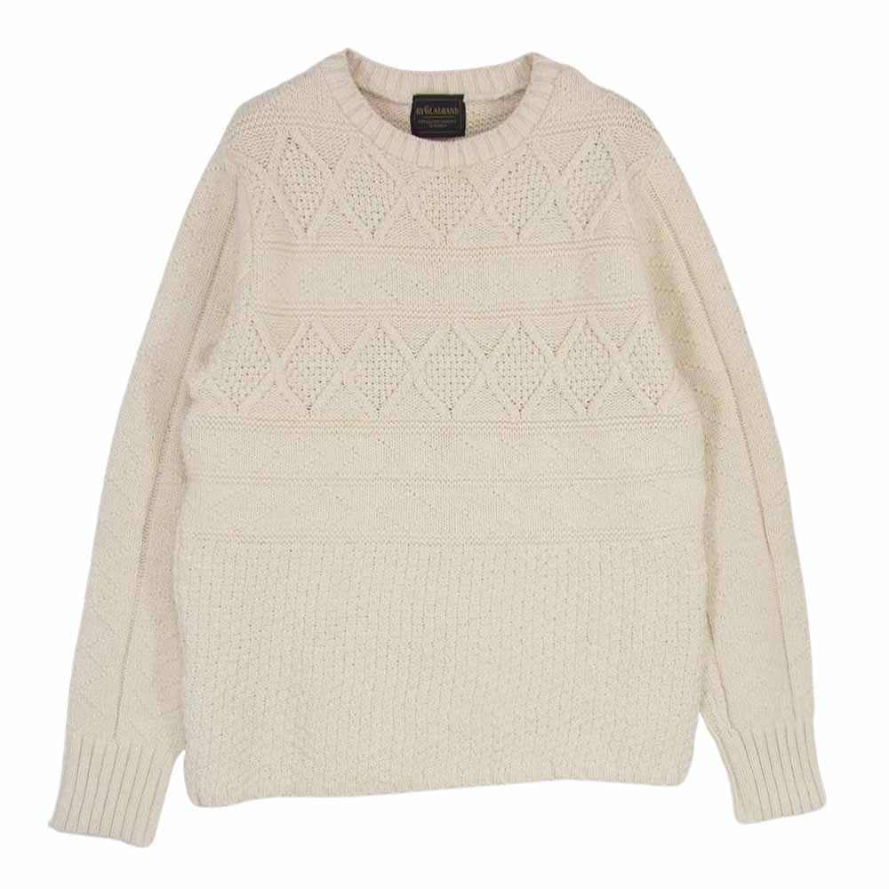 BY GLADHAND バイグラッドハンド 17AW BYGH-17-AW-19 クルーネック ケーブルニット セーター ホワイト系 S【中古】