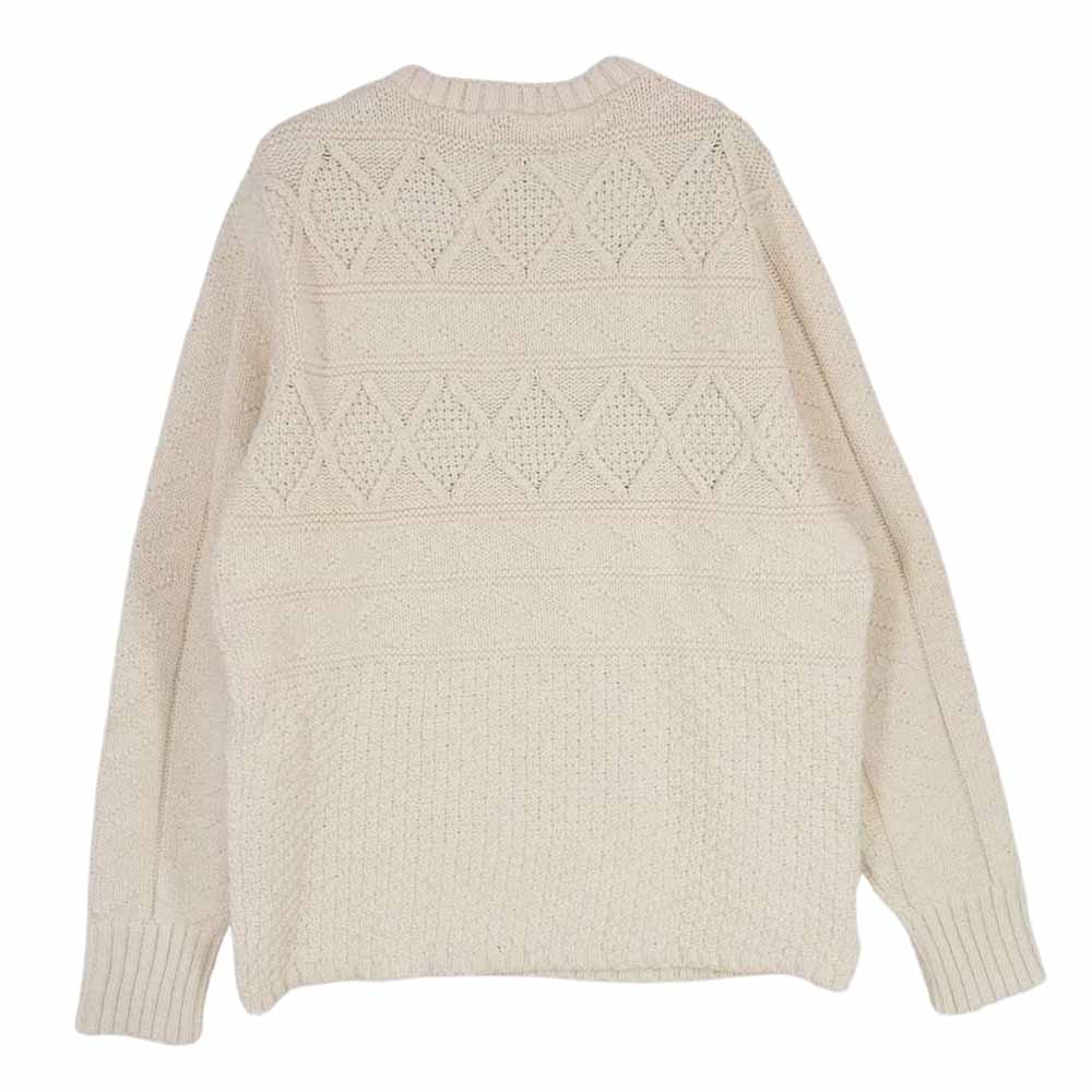 BY GLADHAND バイグラッドハンド 17AW BYGH-17-AW-19 クルーネック ケーブルニット セーター ホワイト系 S【中古】