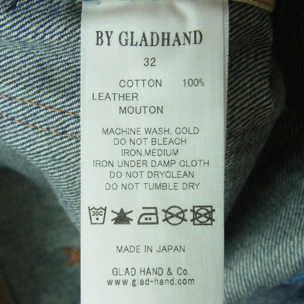 BY GLADHAND バイグラッドハンド 19SS BYCH-19-SS-30 INDIGO VINTAGE FINISH インディゴ ヴィンテージ フィニッシュ デニム パンツ インディゴブルー系 32【美品】【中古】