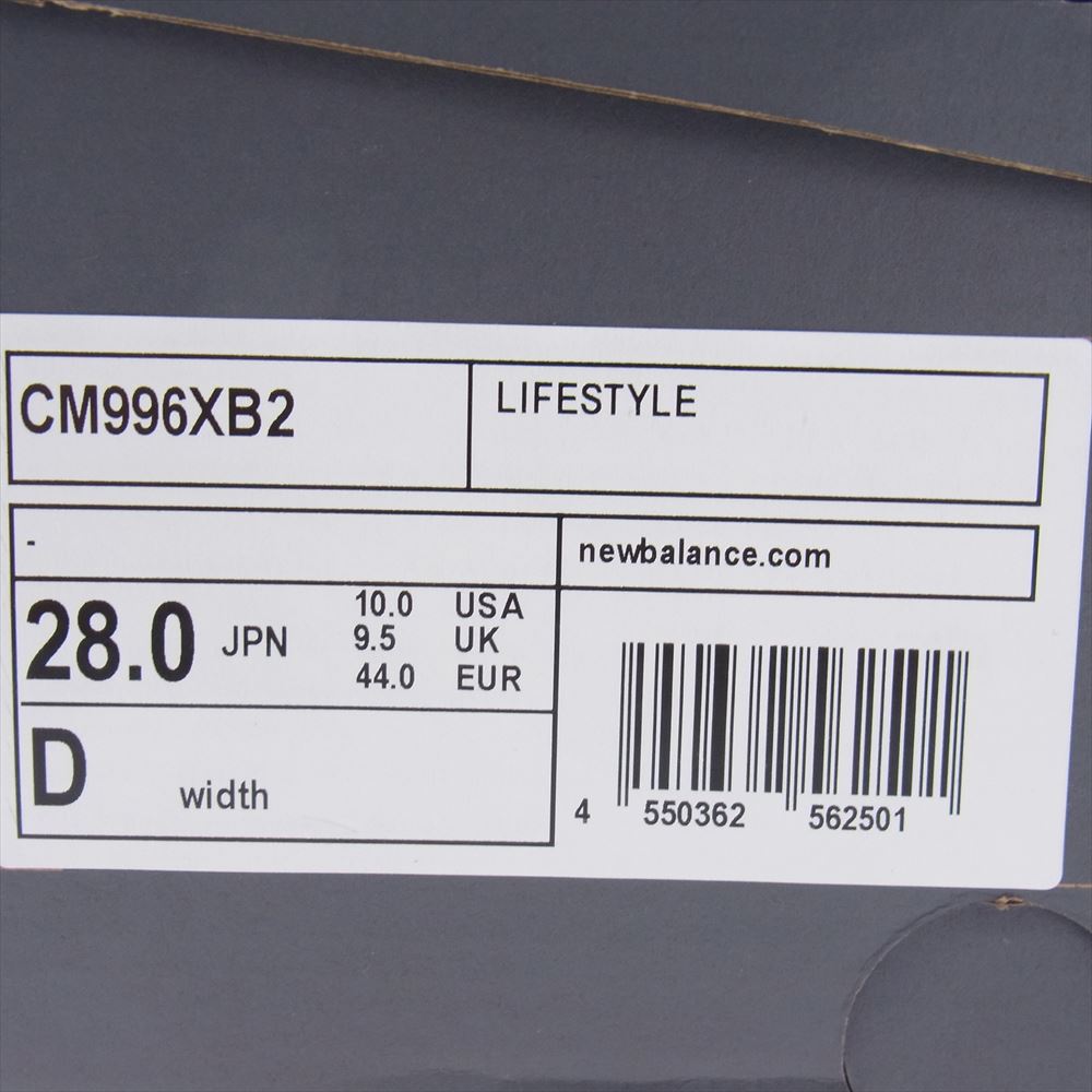 NEW BALANCE ニューバランス CM996XB2 CM996 GTX B2 ゴアテックス ローカット スニーカー ブラック系 28cm【美品】【中古】