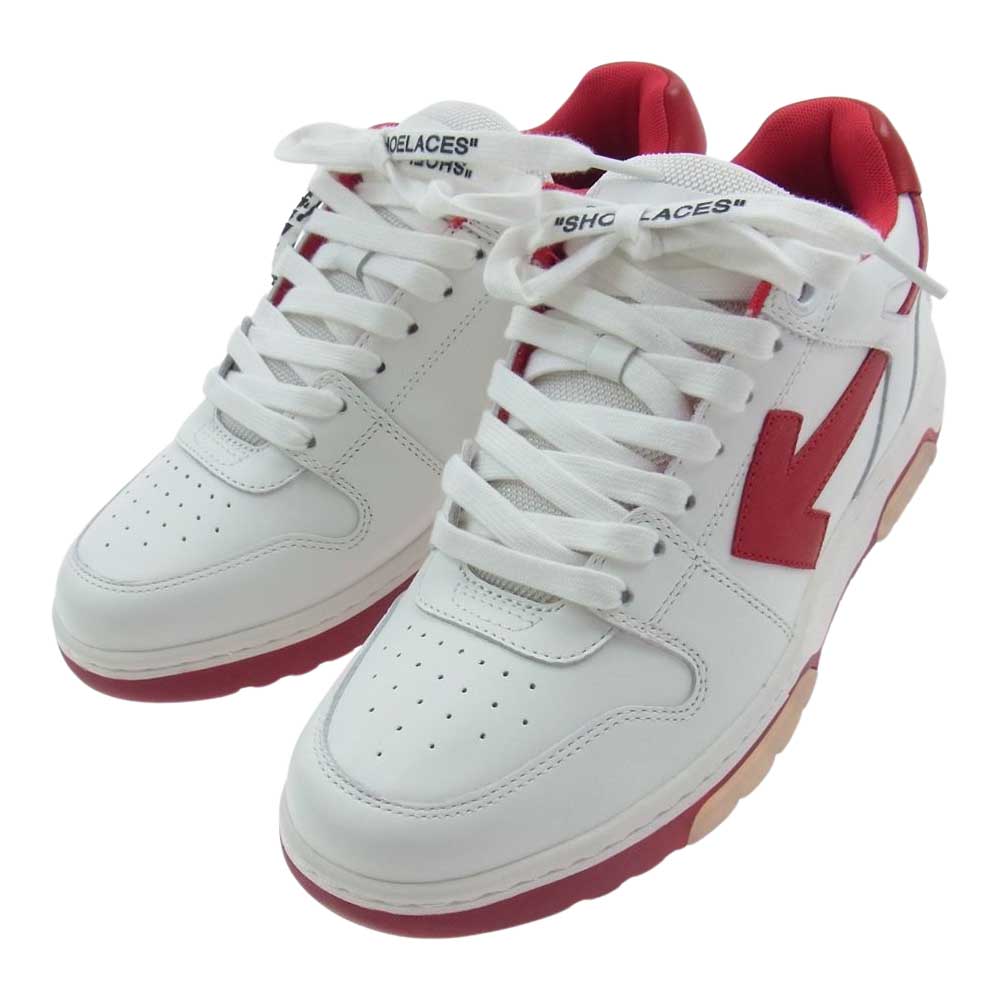 OFF-WHITE オフホワイト OMIA189F20LEA0010125 VINTAGE CLASSIC LOW ヴィンテージ クラシック ロー スニーカー ホワイト系 レッド系 40【極上美品】【中古】