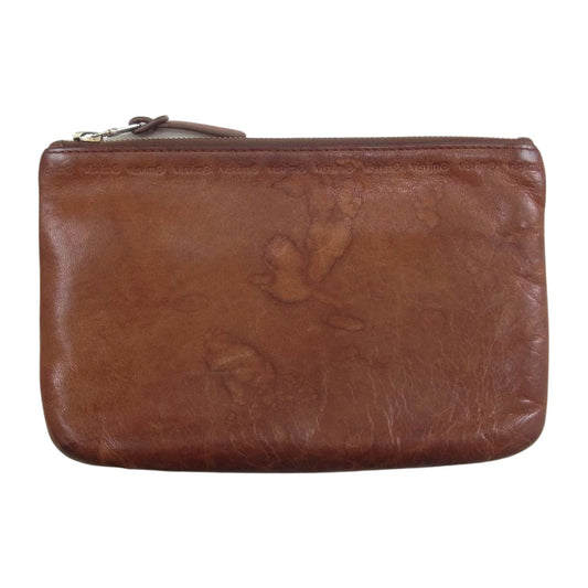 VISVIM ビズビム VEGGIE BANK POUCH BROWN バンク ポーチ レザー ブラウン系【中古】