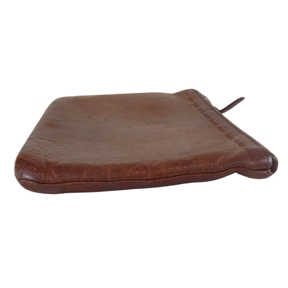 VISVIM ビズビム VEGGIE BANK POUCH BROWN バンク ポーチ レザー ブラウン系【中古】