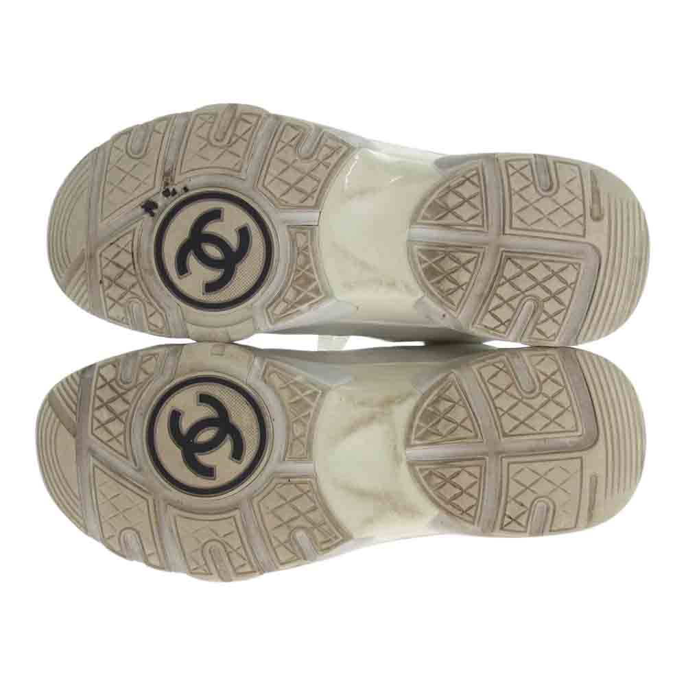 CHANEL シャネル G33746 ココマーク ローカット スニーカー  ホワイト系 40【中古】