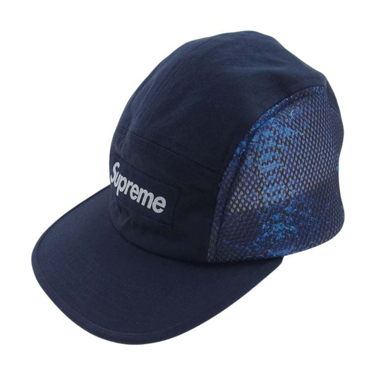 Supreme シュプリーム 20SS Snakeskin Mesh Camp Cap スネークスキン メッシュ キャップ ネイビー系【極上美品】【中古】