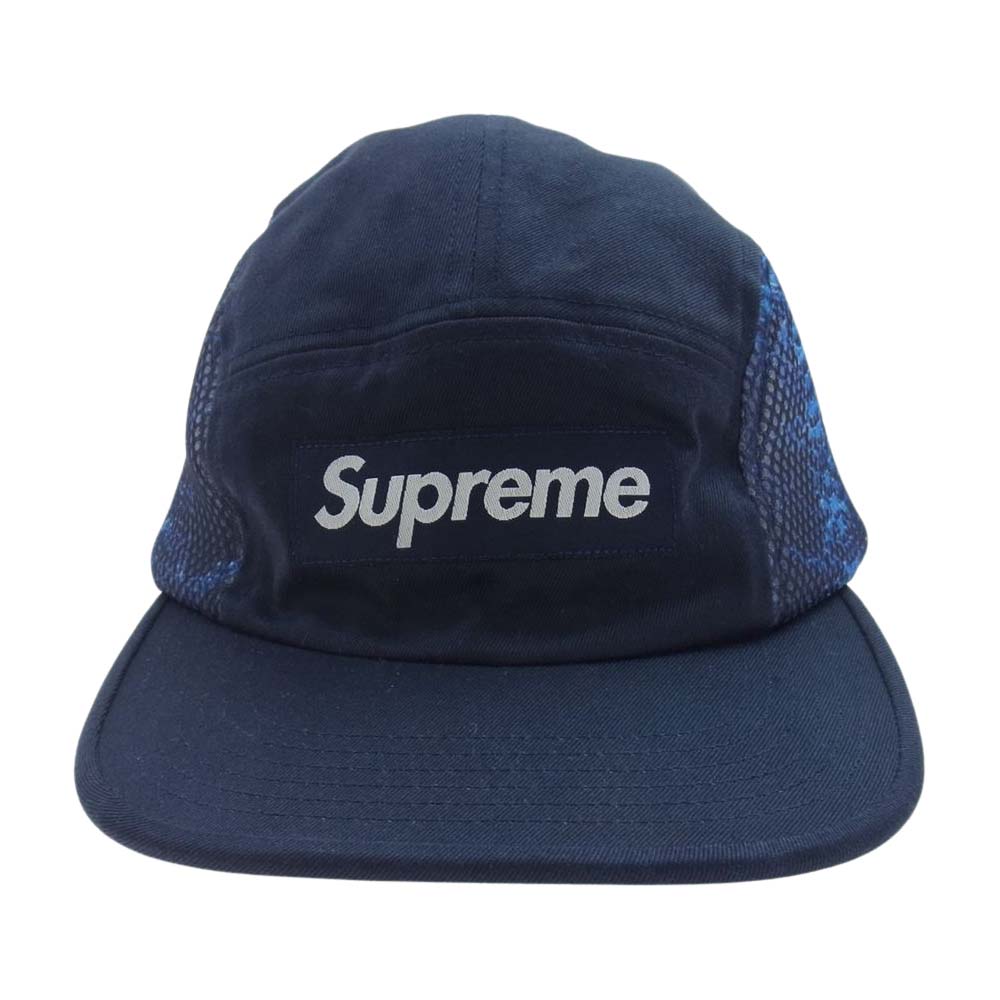 Supreme シュプリーム 20SS Snakeskin Mesh Camp Cap スネークスキン メッシュ キャップ ネイビー系【極上美品】【中古】