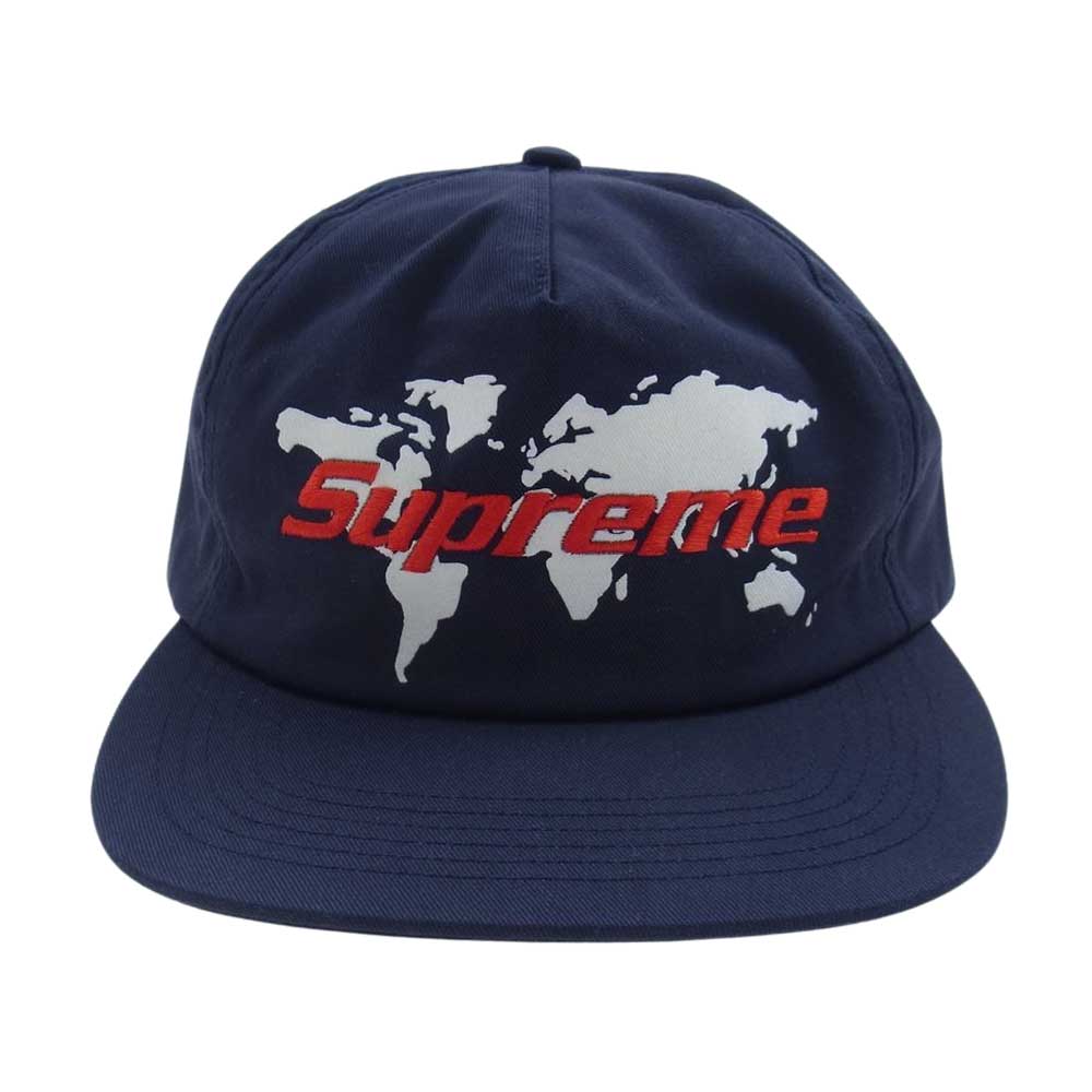 Supreme シュプリーム 19SS World 5-Panel ワールド キャップ ネイビー系【極上美品】【中古】