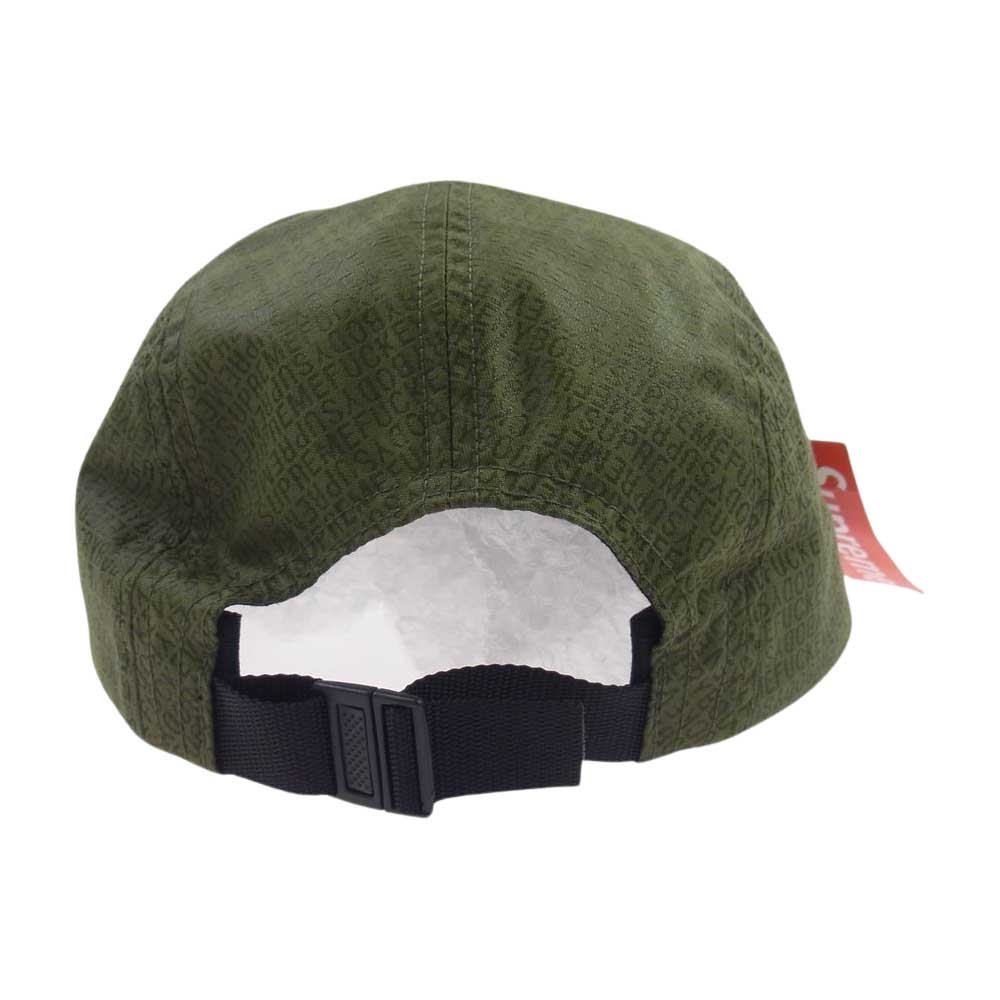 Supreme シュプリーム 19SS Fuck Everybody Jacquard Camp Cap ジャガード キャンプ キャップ カーキ系【極上美品】【中古】