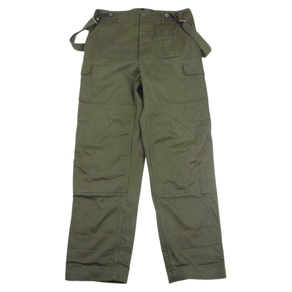 Nigel Cabourn ナイジェルケーボン 8011150010 LYBRO ライブロ サスペンダー カーゴ コンバット ミリタリー パンツ カーキ系 32【中古】