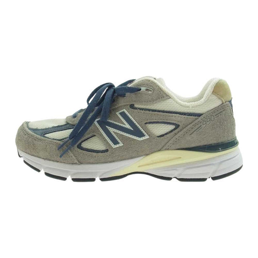 NEW BALANCE ニューバランス U990TA4 990V4 Gray Slate Blue ローカット スエード スニーカー グレー系 ホワイト系 ネイビー系 27cm【美品】【中古】