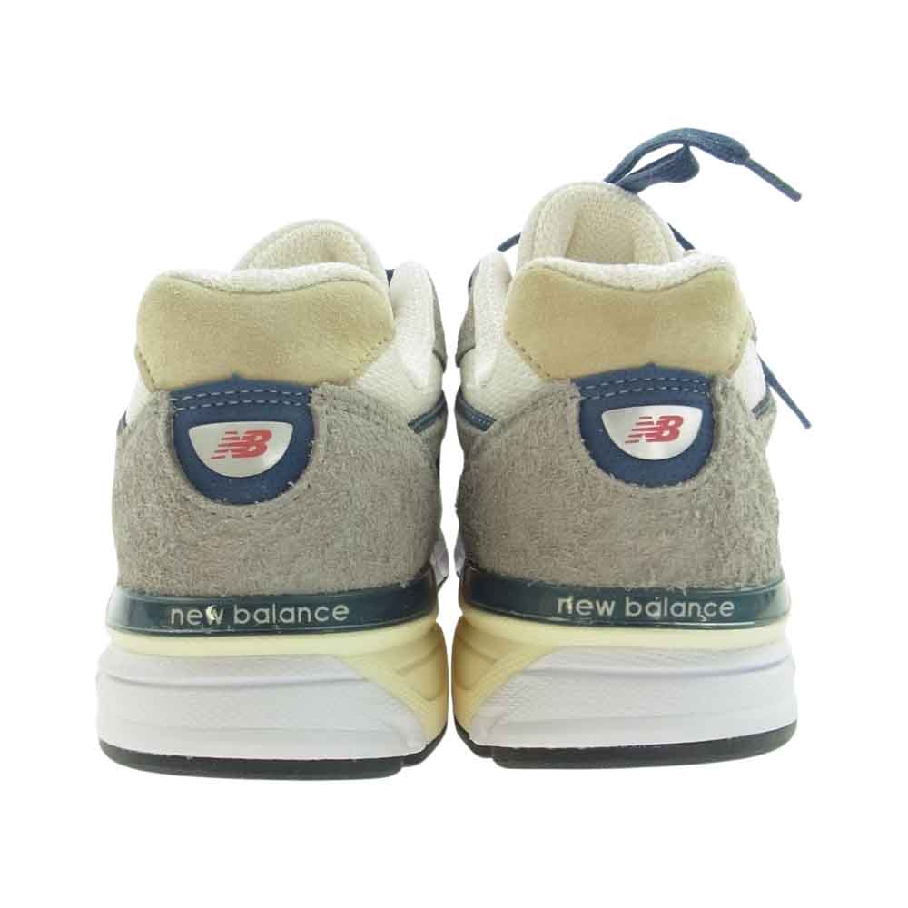 NEW BALANCE ニューバランス U990TA4 990V4 Gray Slate Blue ローカット スエード スニーカー グレー系 ホワイト系 ネイビー系 27cm【美品】【中古】