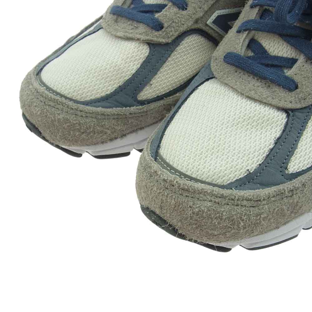 NEW BALANCE ニューバランス U990TA4 990V4 Gray Slate Blue ローカット スエード スニーカー グレー系 ホワイト系 ネイビー系 27cm【美品】【中古】