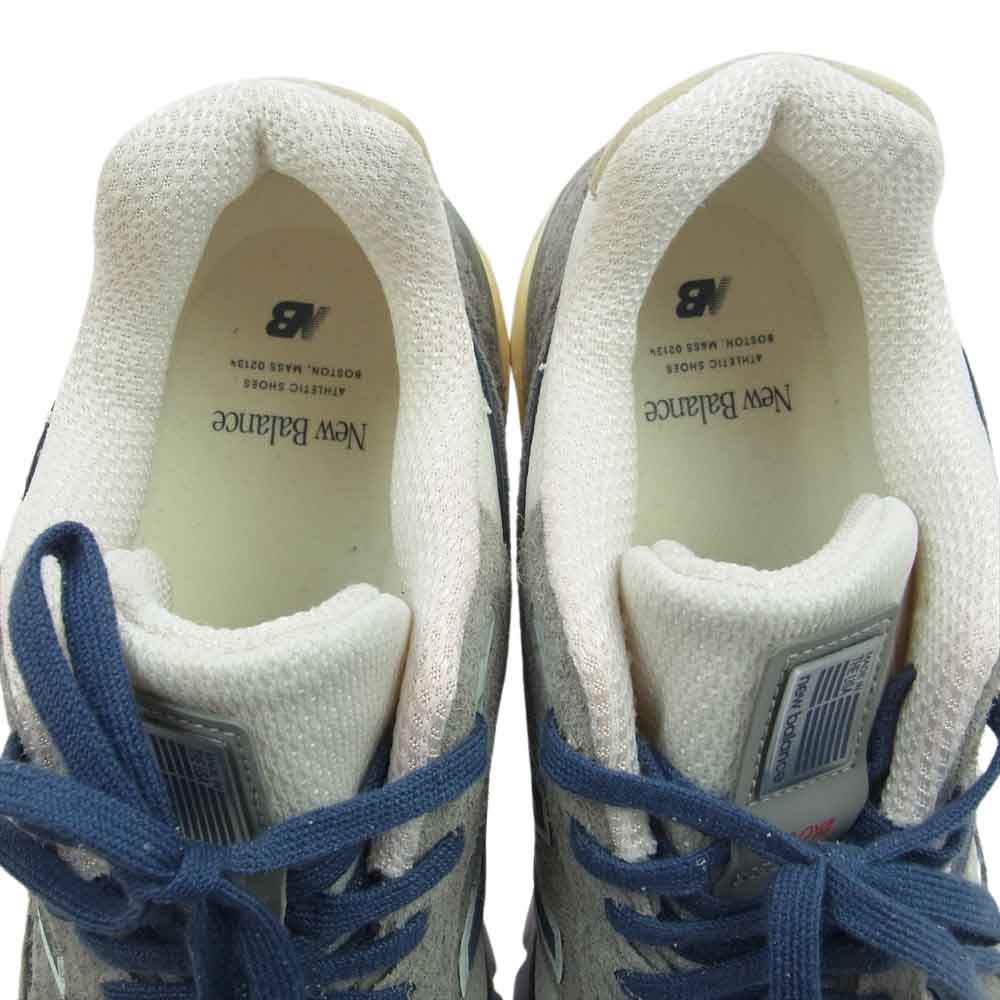 NEW BALANCE ニューバランス U990TA4 990V4 Gray Slate Blue ローカット スエード スニーカー グレー系 ホワイト系 ネイビー系 27cm【美品】【中古】