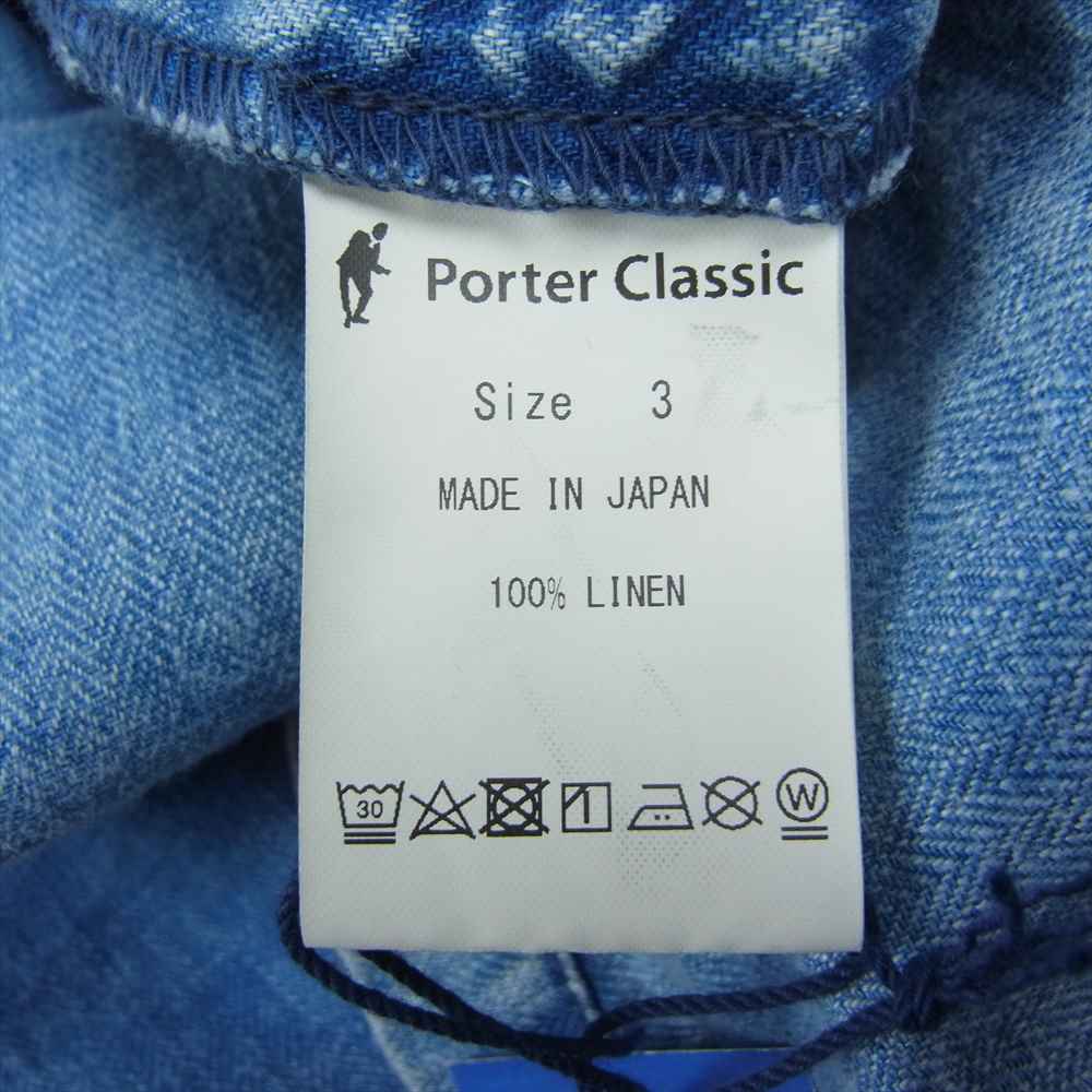 PORTER CLASSIC ポータークラシック 23SS PC-021-2198-41-3 INDIGO LINEN WIDE JACKET インディゴ リネン ワイド ジャケット インディゴブルー系 3【中古】