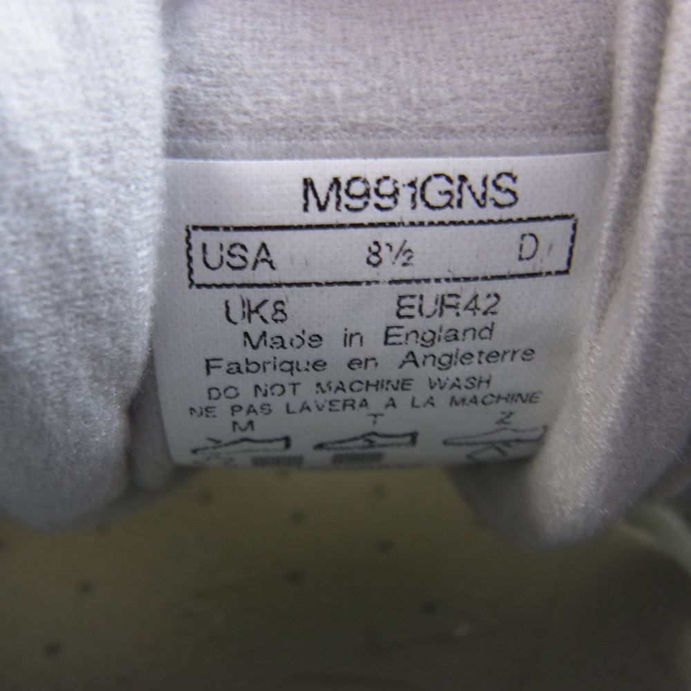 NEW BALANCE ニューバランス M991GNS MADE IN ENGLAND 英国製 ローカット スニーカー グレー系 UK8【中古】