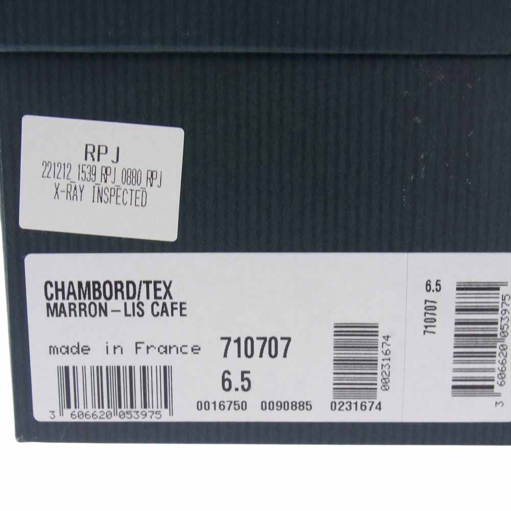 Paraboot パラブーツ 710707 CHAMBORD TEX MARRON LIS CAFE シャンボード ドレス シューズ レザー ブラウン系 6.5【極上美品】【中古】