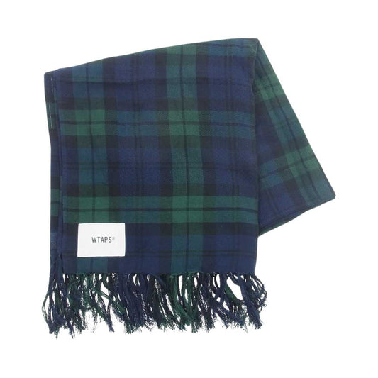 WTAPS ダブルタップス 222BXDT-AC01 Wrap Scarf Cotton Green  ラップ スカーフ グリーン ブラックウォッチ【極上美品】【中古】