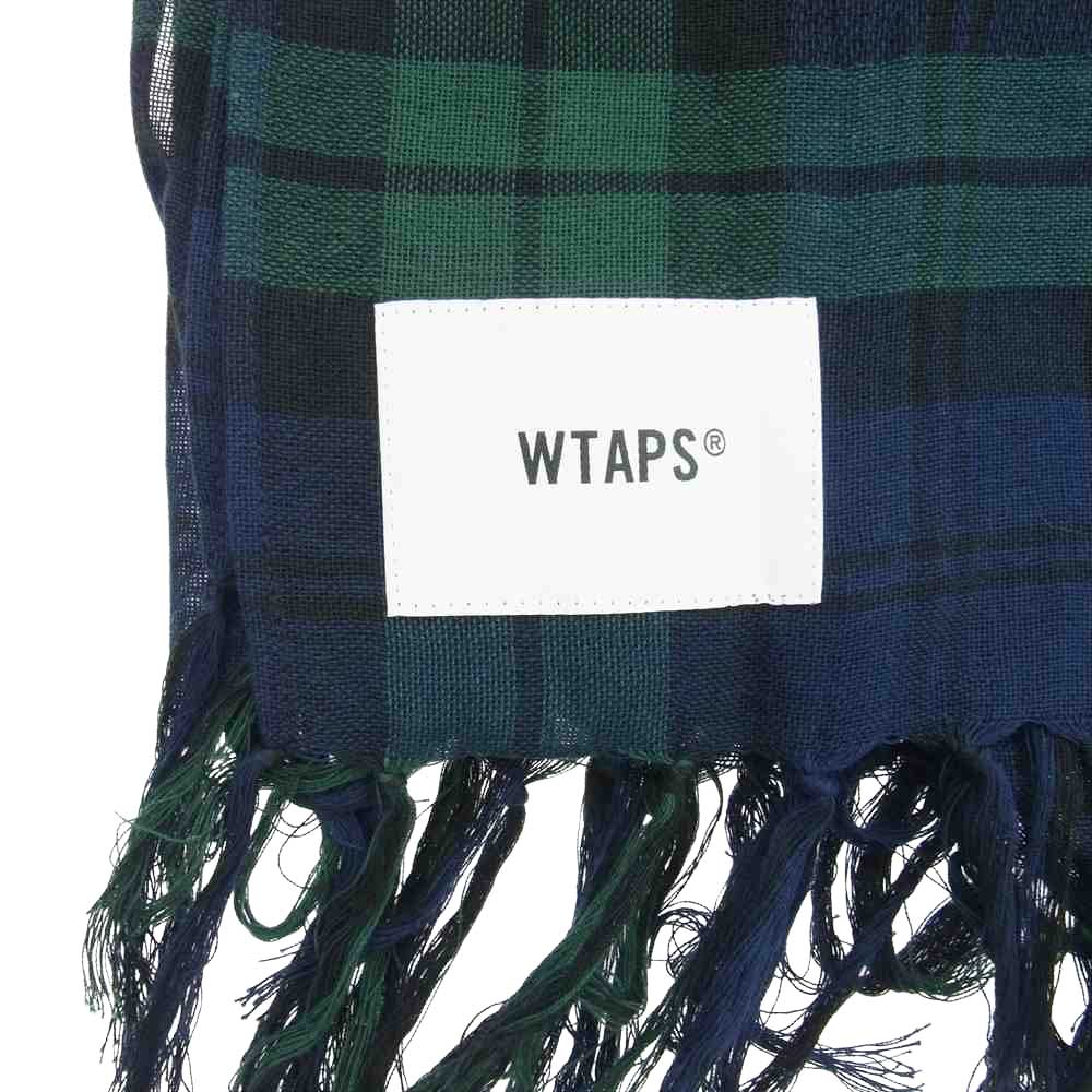 WTAPS ダブルタップス 222BXDT-AC01 Wrap Scarf Cotton Green  ラップ スカーフ グリーン ブラックウォッチ【極上美品】【中古】