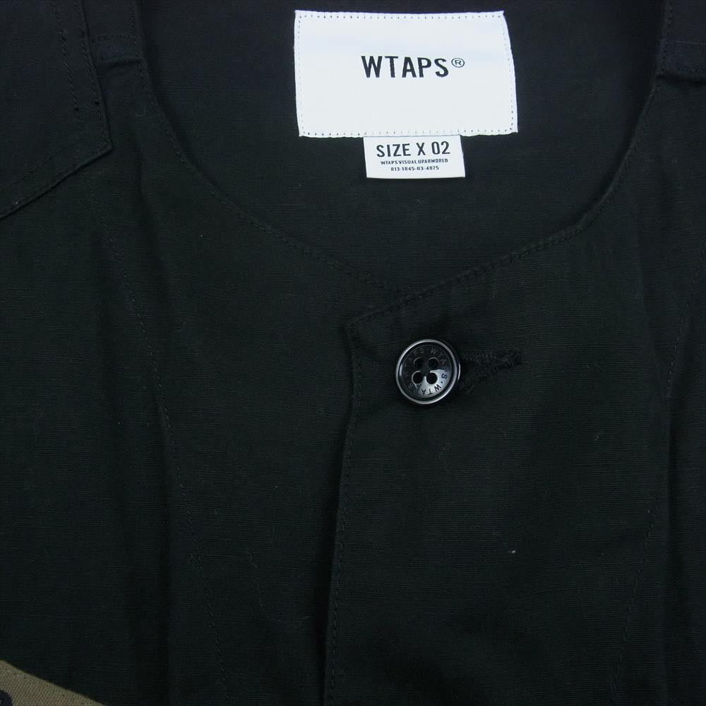WTAPS ダブルタップス 20AW 202WVDT-SHM02 SCOUT LS COTTON WEATHER コットン ミリタリー ウェザー ノーカラー ジャケット ブラック系 02【美品】【中古】